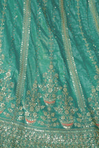 Kesar Fab Sky-Blue Silk Hand_Woven Lehenga | Grocsy