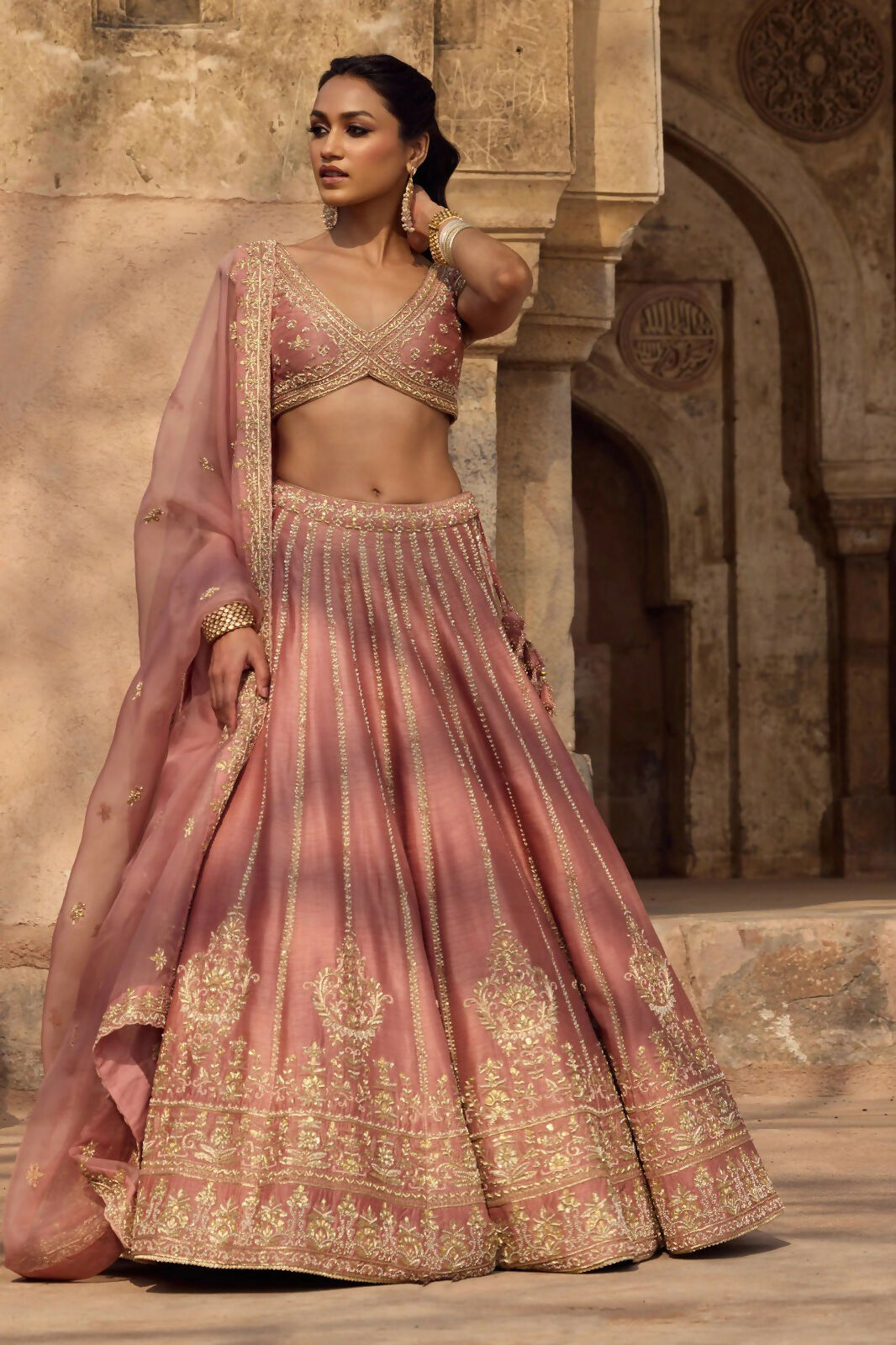 Lehenga Mart Designer Indian Wedding Lehenga Choli-Light Pink | Grocsy