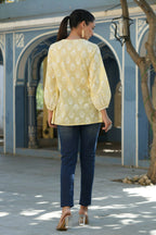 Juniper Women's Lemonyellow Printed A-Line Tunic | Grocsy