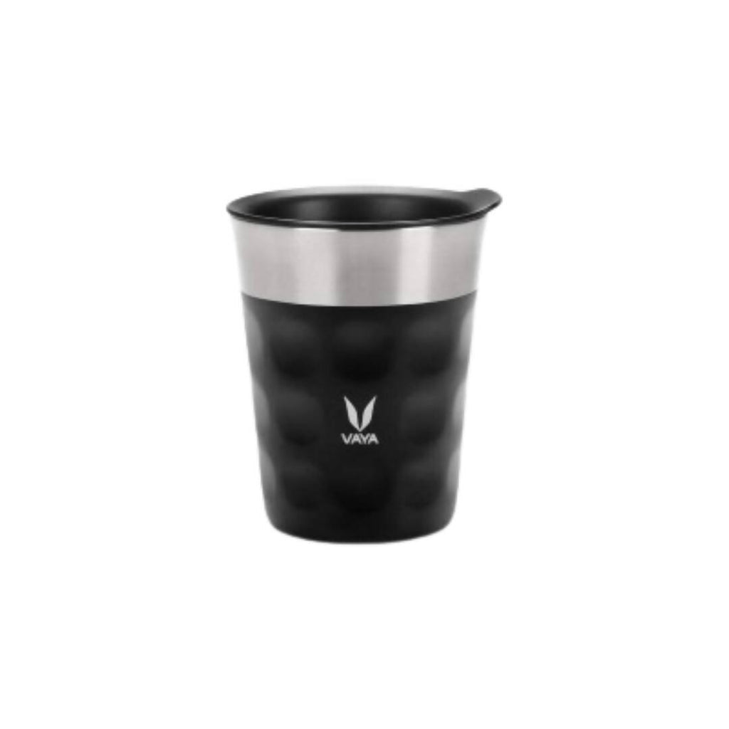 Vaya Popcup Insulated Coffee Mug Tumbler With Lid - 250 ml (Black) | Grocsy