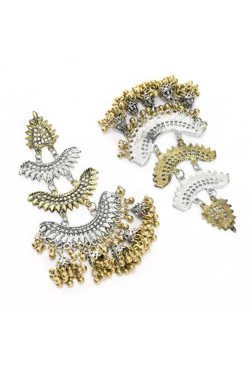 Mominos Fashion Johar Kamal Beautiful Silver & Gold Earrings