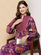 Ahalyaa Women's Traditional Wear Co-ods - Purple | Grocsy
