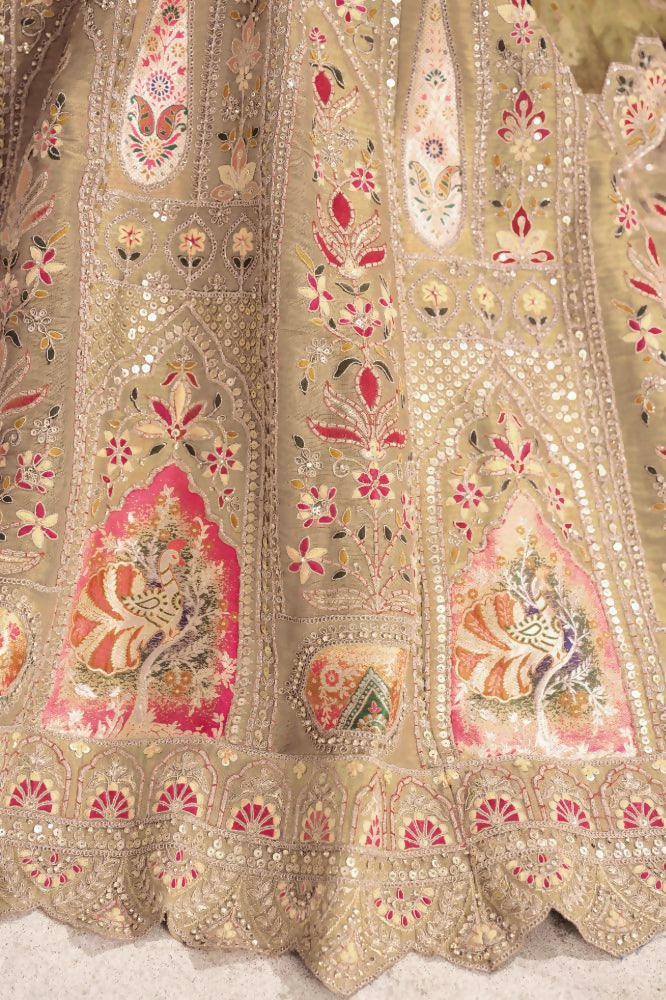 Kesar Fab Light-Baby-Pink Banarasi Silk Hand_Woven Lehenga | Grocsy