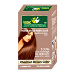 VedicAyurveda Henna Based Hair Colour - Soft black & Chestnut Brown | Grocsy