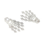Long Diamond Studded Dangler Earrings- Ruby Raang | Grocsy