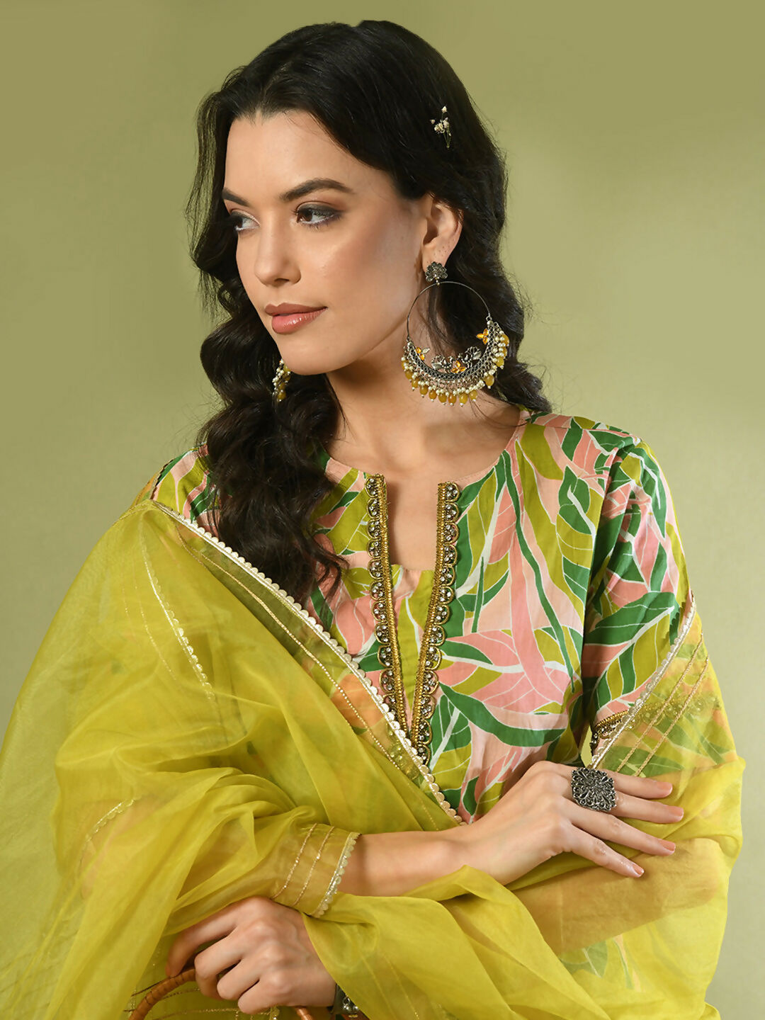 Myshka Women's Multi Printed Cotton Straight Party Kurta Set With Dupatta | Grocsy