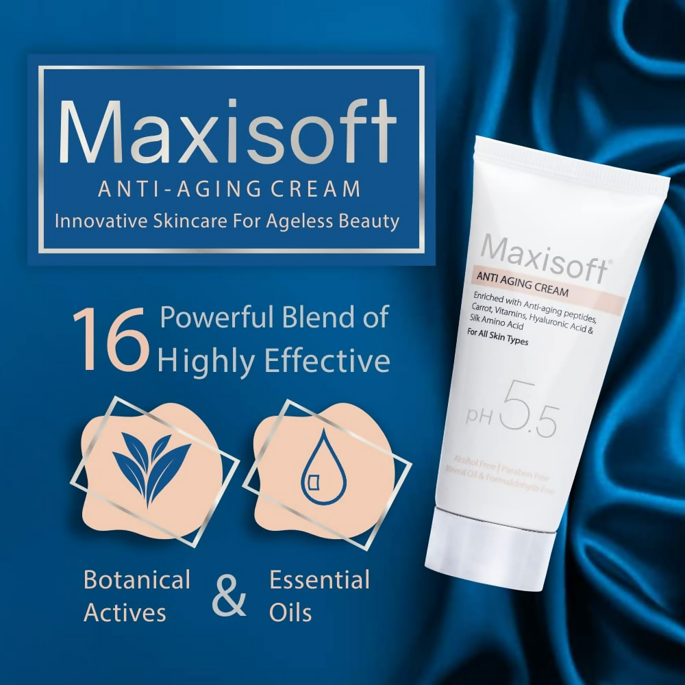 Maxisoft Anti Aging Cream Reduces Fine Lines, Wrinkles & Age Spots | Grocsy