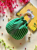 Joban Fashion Pearl Hand Work Potli Bag - Green | Grocsy