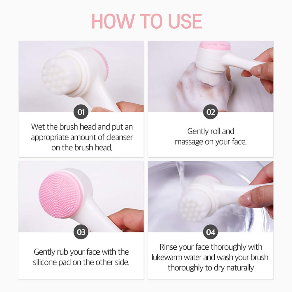 Bronson Professional 2 in 1 Silicone Facial Cleanser Brush Pore Exfoliation Massager | Grocsy