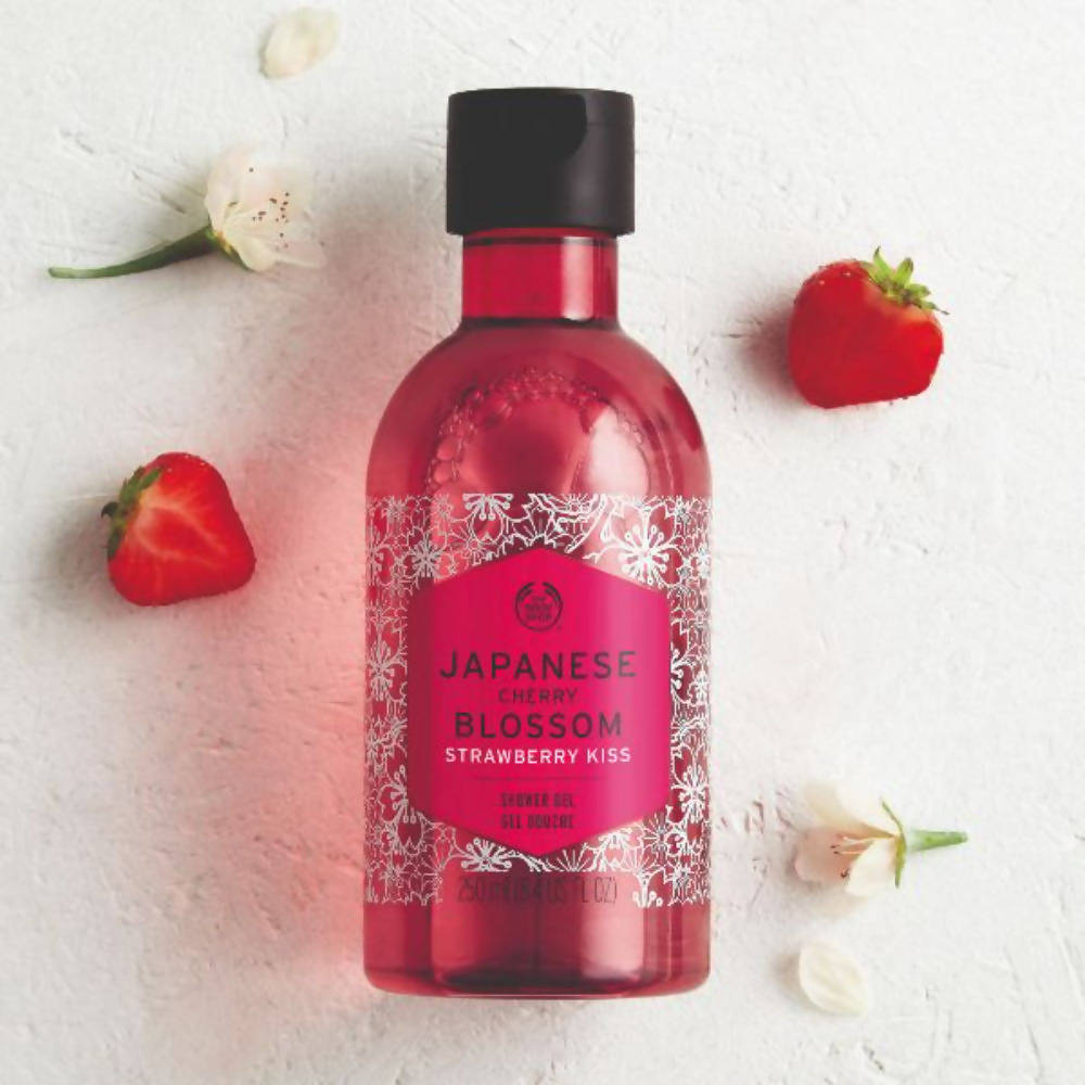The Body Shop Japanese Cherry Blossom Strawberry Kiss Shower Gel | Grocsy