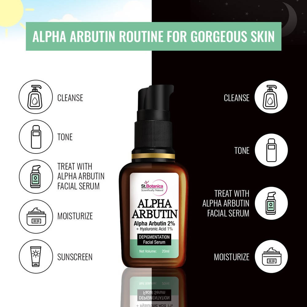 St.Botanica Alpha Arbutin 2% + Hyaluronic Acid 1% Depigmentation Facial Serum | Grocsy