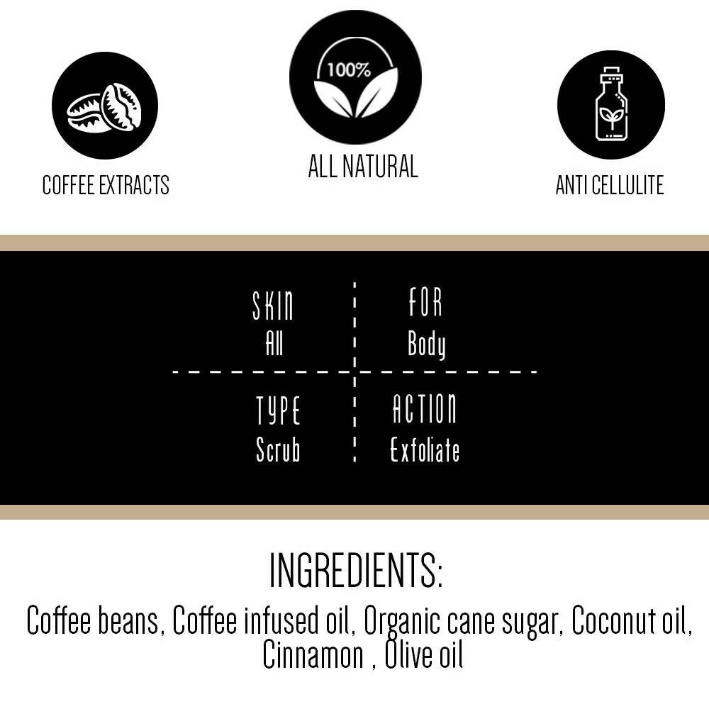 Gulnare Skincare Coffee Caramel Body Scrub (Cellulite Destruction & Firming) | Grocsy