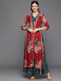 Ahalyaa Women's Green Crepe Gold Smoke Printed Dress | Grocsy