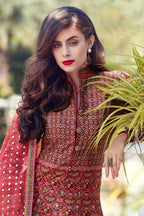 Partywear Designer Red Heavy Soft Killer Silk Salwar Suit - Anbazaar | Grocsy