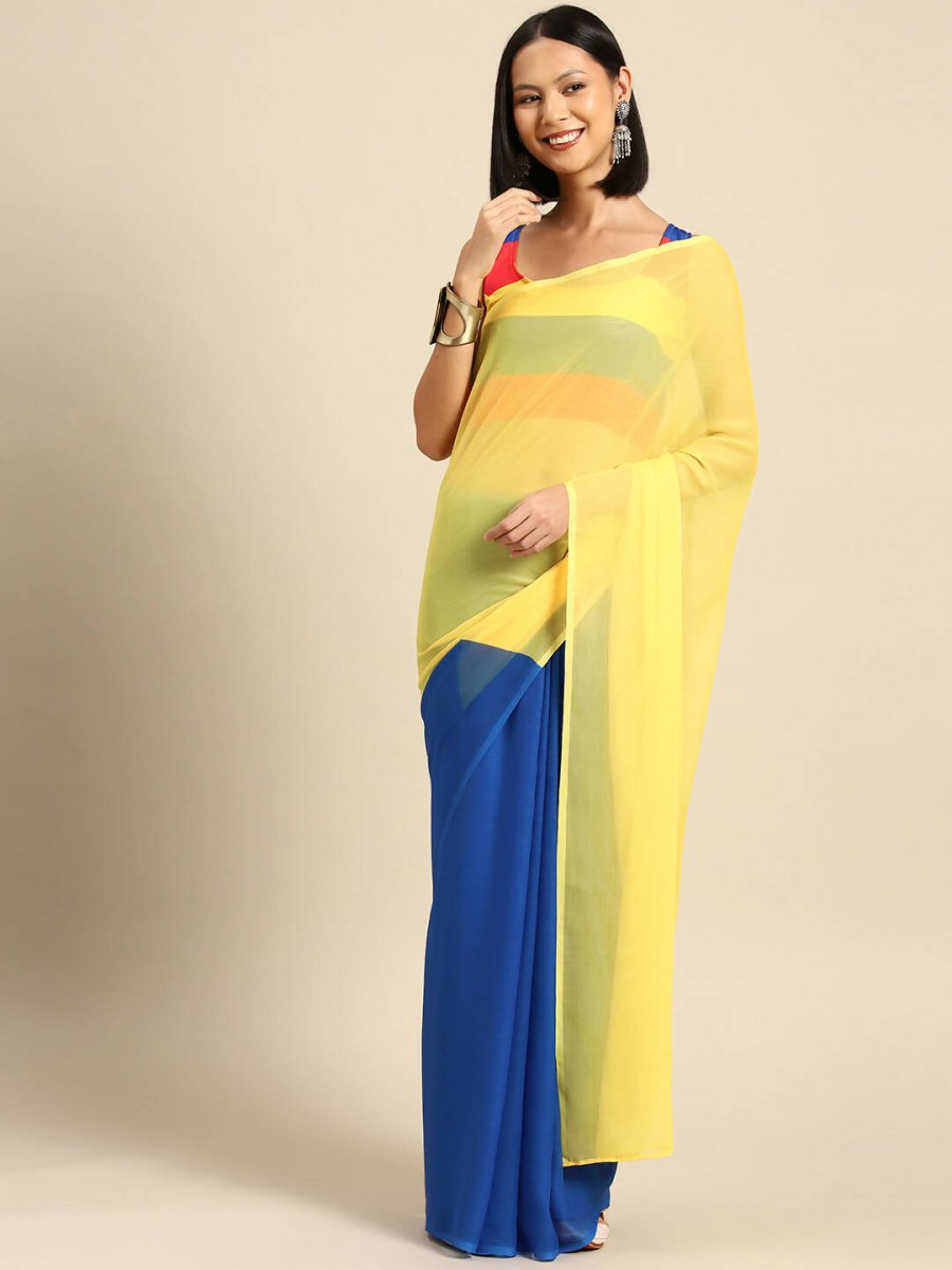 Ahalyaa Women's Traditional wear Saree - Blue | Grocsy