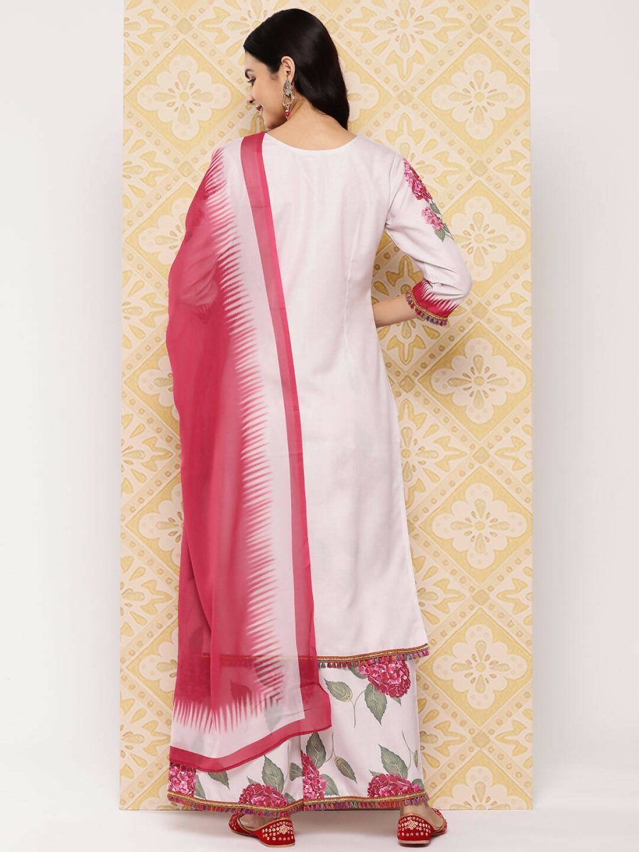 Ahalyaa Women's Traditional wear Kurta Set - Beige | Grocsy