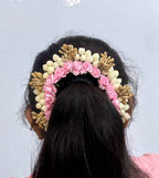 Baby Pink Rose & Gold Gajra | Grocsy