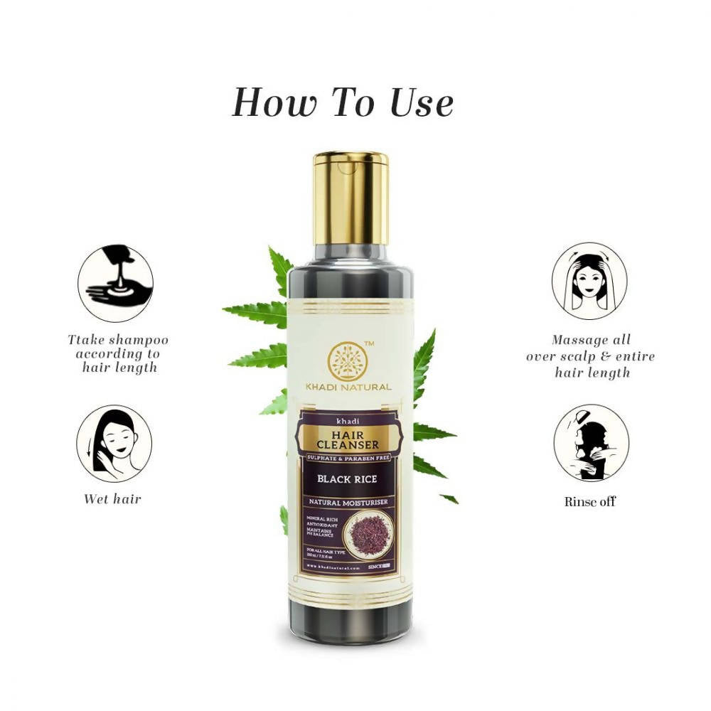 Khadi Natural Black Rice Hair Cleanser | Grocsy