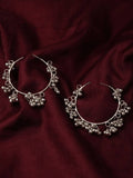 Mominos Fashion Johar Kamal Silver Parrot Hoops and Ghungroo Bali Combo Earrings | Grocsy