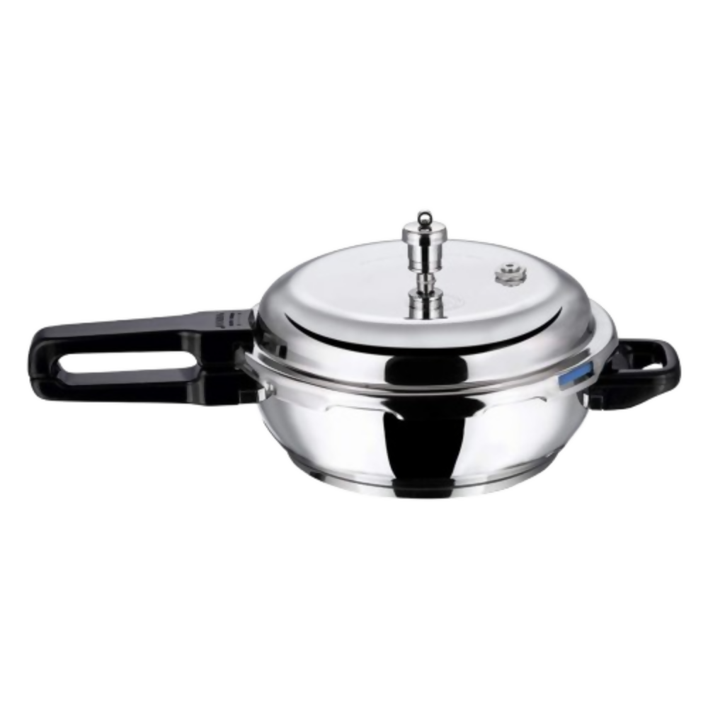 Vinod 18/8 Stainless Steel Outer Lid Sandwich Bottom Deep Pan Pressure Cooker | Grocsy