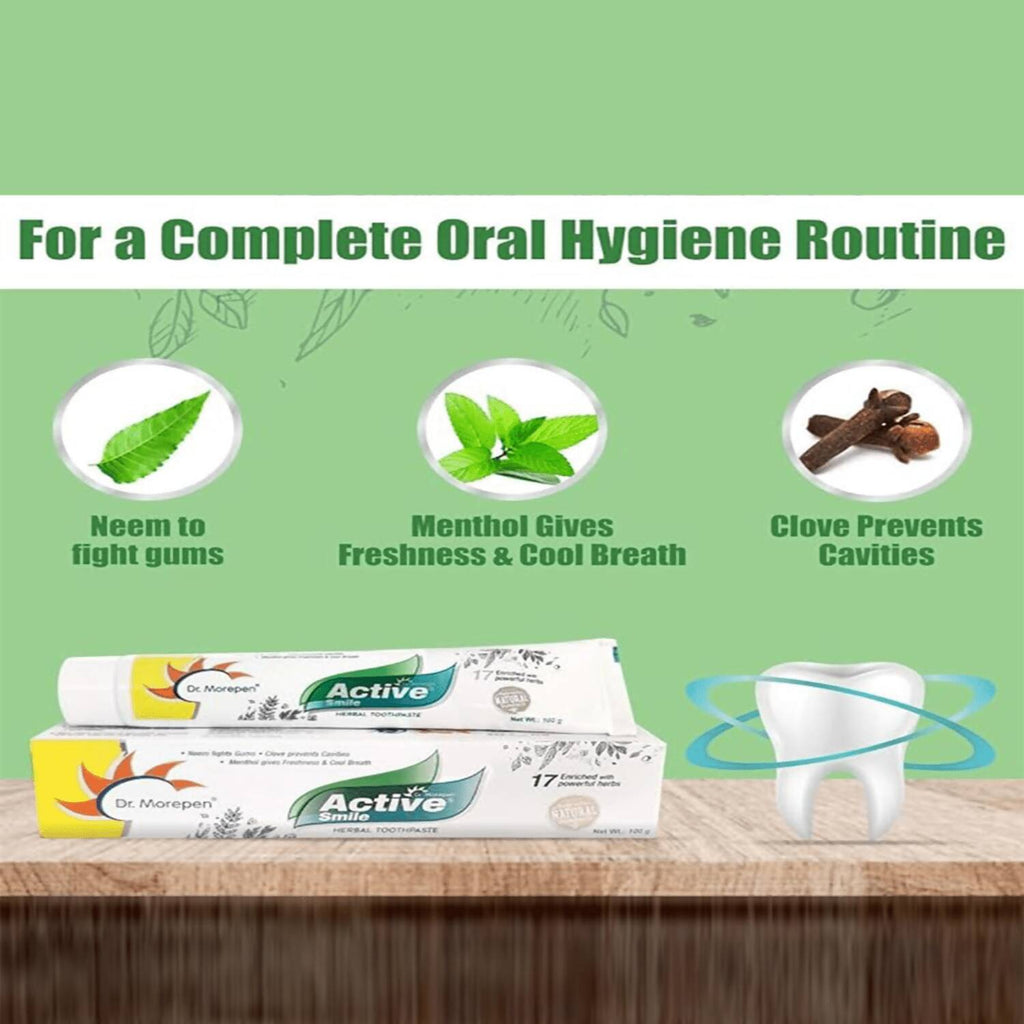 Dr. Morepen Active Smile Toothpaste with Bamboo Brush | Grocsy