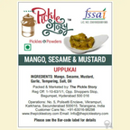 The Pickle Story Mango, Sesame & Mustard (no chilly powder) - Uppukai Pickle | Grocsy