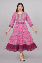 House of RP Women's Pink Cotton Kurta & Dupatta Set | Grocsy