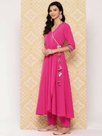 Ahalyaa Women's Traditional wear Kurta Set - Pink | Grocsy