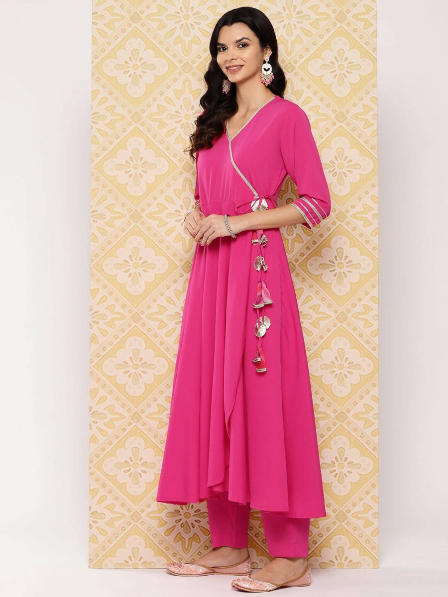 Ahalyaa Women's Traditional wear Kurta Set - Pink | Grocsy