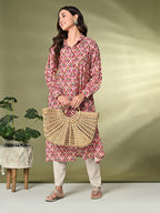 Sangria Printed A-Line Kurta | Grocsy