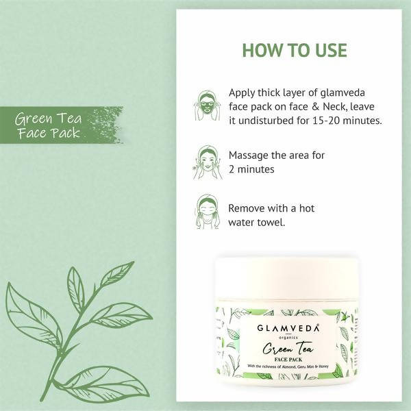 Glamveda Green Tea Recharge & Renew Face Pack | Grocsy