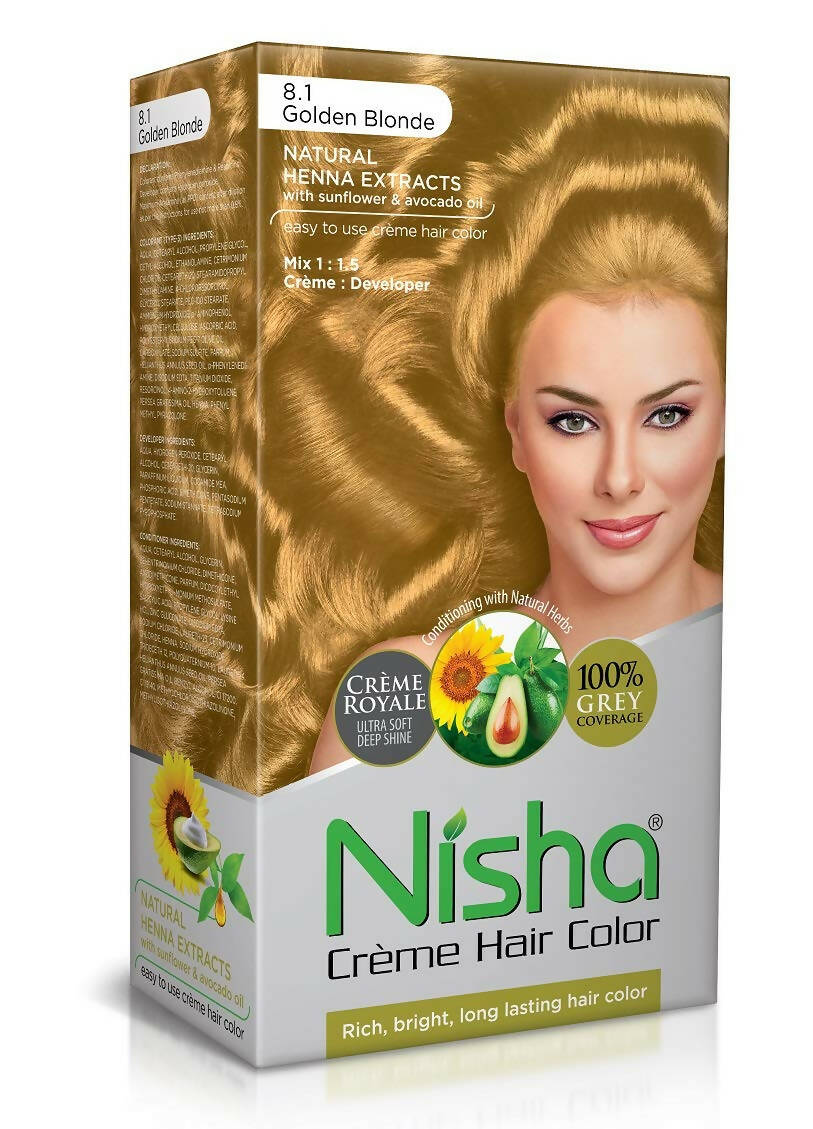 Nisha Creme Hair Color Golden Blonde | Grocsy