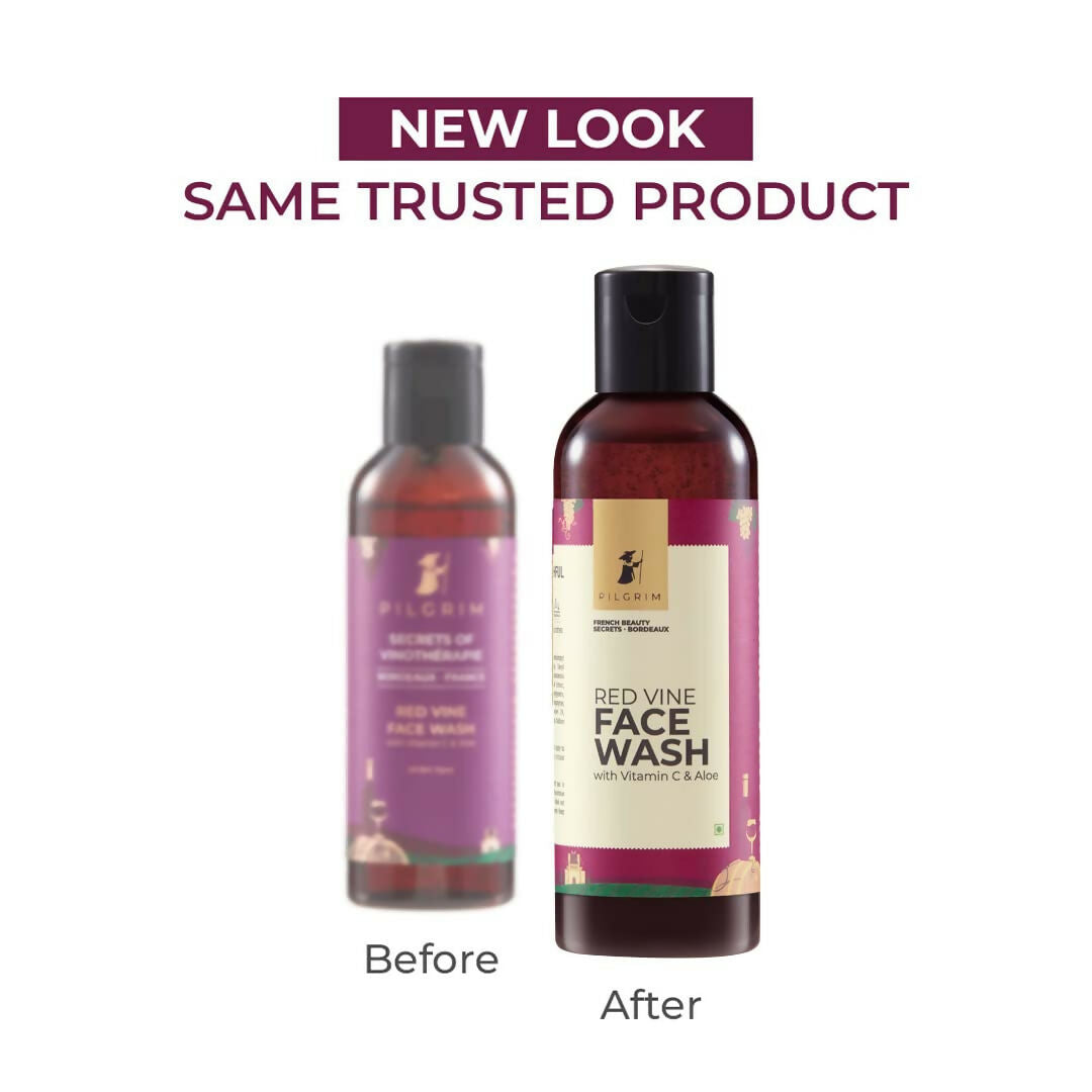 Pilgrim French Red Vine Face Wash with Vitamin C & Aloe For Anti Ageing & Dark Spots | Grocsy