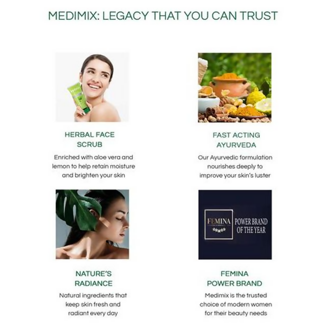 Medimix Ayurvedic Everyday Face Scrub with Aloe Vera & Lemon | Grocsy