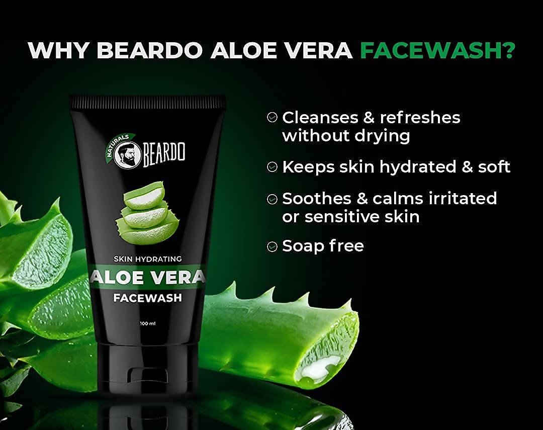 Beardo Skin Hydrating Aloe Vera Face Wash (For Dry Skin) | Grocsy