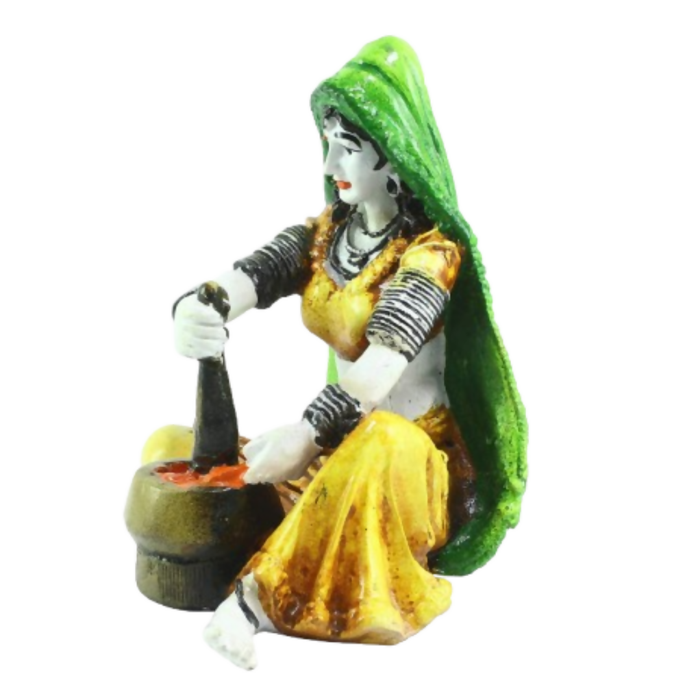 eCraftIndia Rajasthani Lady Decorative Statue | Grocsy
