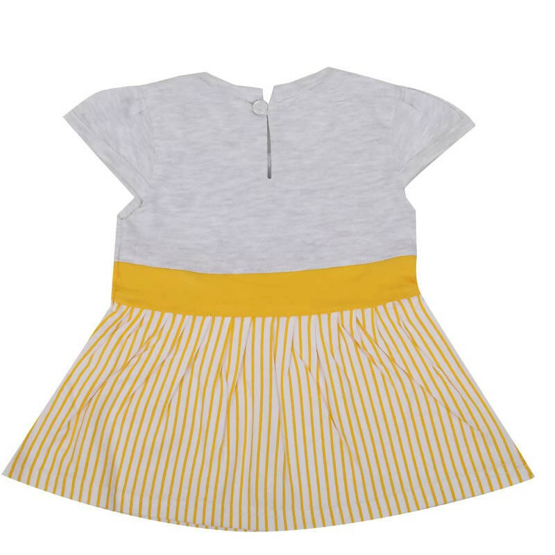 NammaBaby Baby Girl's A-Line Mini Frock Dress - Yellow 120 | Grocsy
