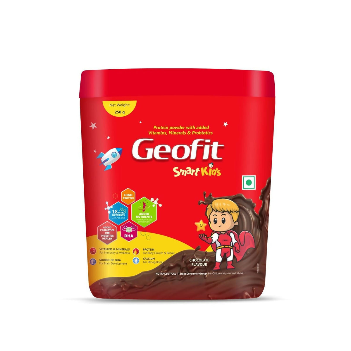 Geofit Smart Kids Nutritional Health Drink Protein Powder - Chocolate Flavor | Grocsy