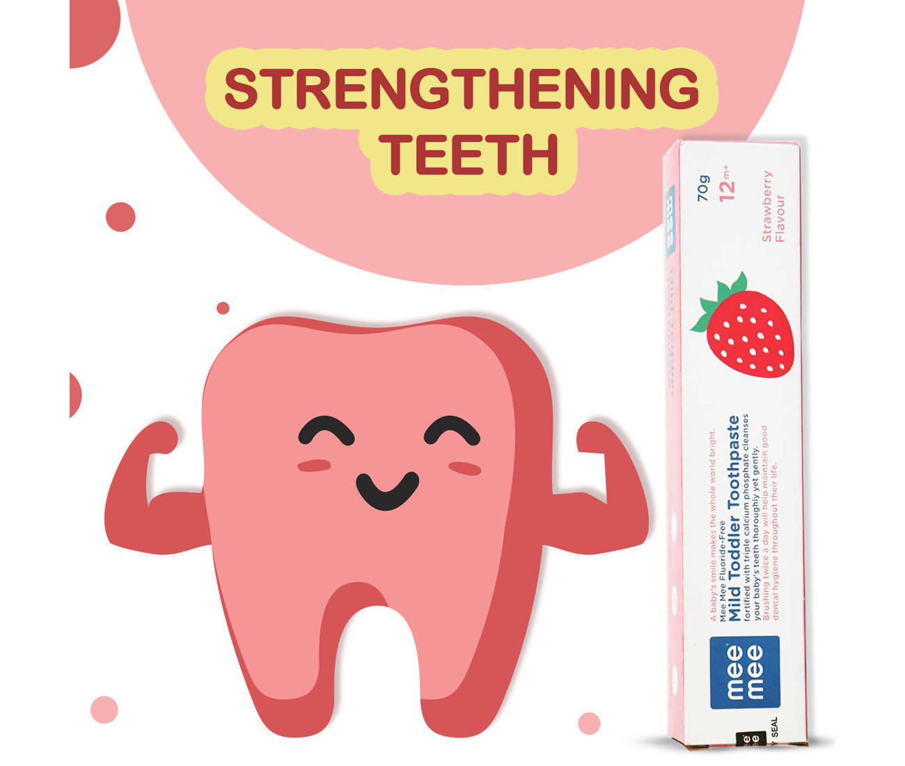Mee Mee Fluoride-Free Mild Toddler Toothpaste - Strawberry Flavor | Grocsy