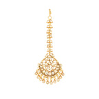 Nuyug 22K Gold-Plated Kundan Studded Maang Tikka Head Jewellery | Grocsy