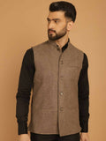 Even Apparels Pure Wool Nehru Jacket - Beige | Grocsy