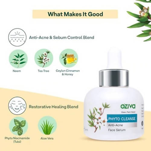 OZiva Phyto Cleanse Anti-Acne Face Serum | Grocsy