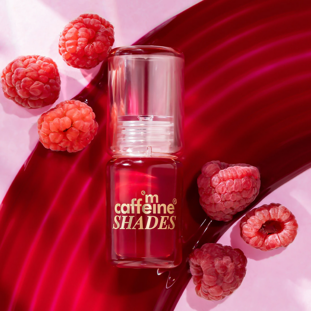 mCaffeine Shades Lip & Cheek Glow Tint Longlasting, Blendable Dewy Finish - Raspberry | Grocsy