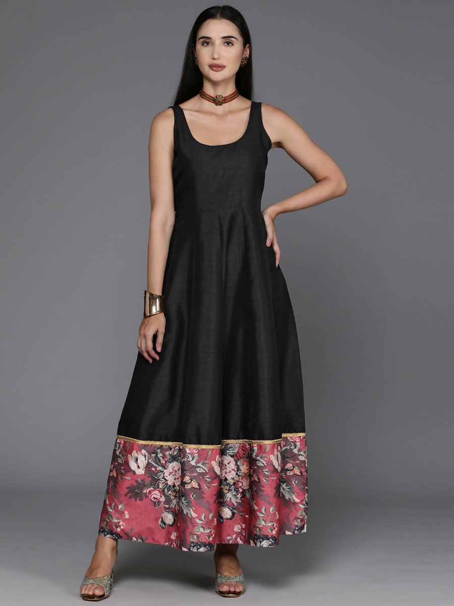 Ahalyaa Women's Traditional wear Ethnic Dress - Black | Grocsy