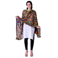 SWI Stylish Women's Embroidered Phulkari Chiffon Navy Blue Dupatta | Grocsy