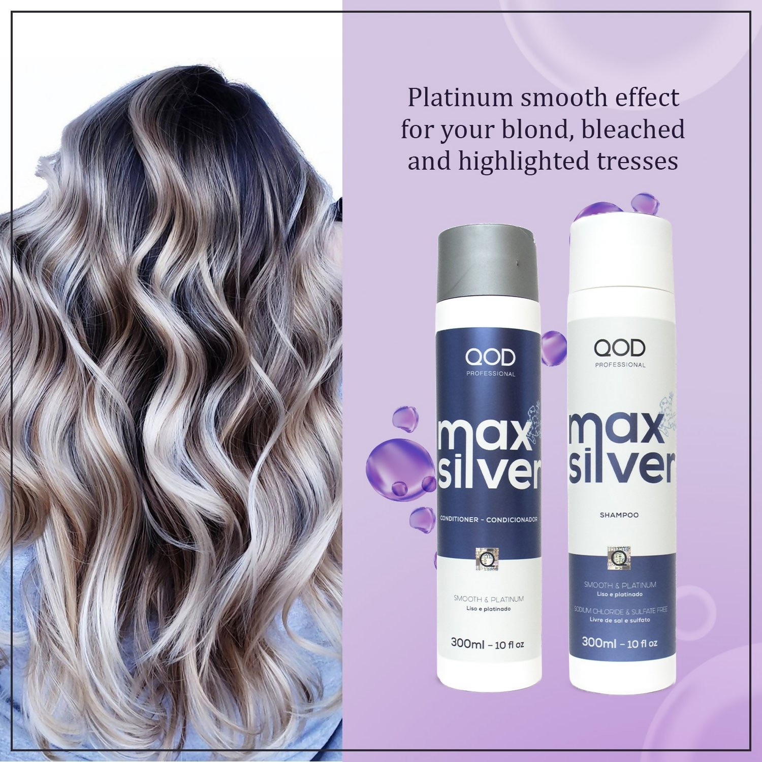 QOD Professional Max Silver Shampoo and Conditioner | Grocsy