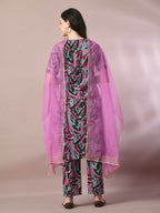 Myshka Women's Multi Printed Cotton Straight Party Kurta Set With Dupatta | Grocsy