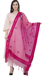 Mominos Fashion Pink Orgenza Gota Flower Dupatta | Grocsy