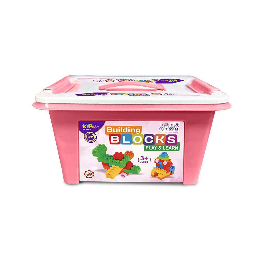Kipa 180 Pieces with Storage Container Multi Colored Educational Jumbo Learn and Play Building Blocks for Kids | Grocsy