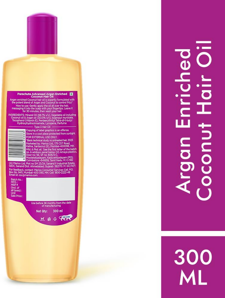 Parachute Advansed Argan enriched Coconut Hair Oil | Grocsy